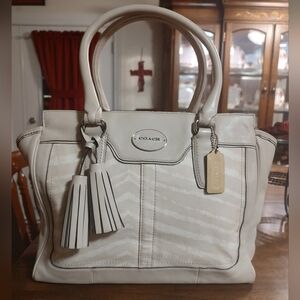 Coach Cream Legacy Candace In Zebra